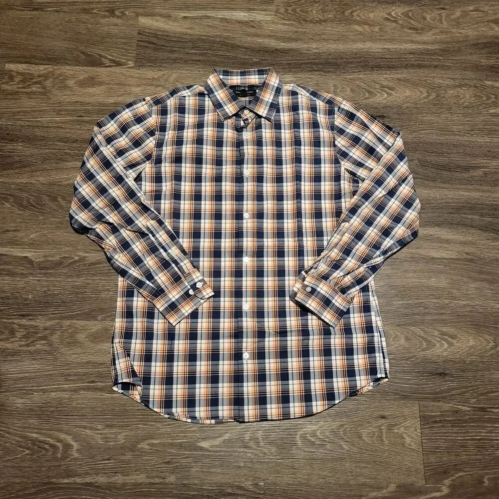 Banana Republic Mens Tailored Stretch Fit Long Sleeve Button Up Shirt Size Large
